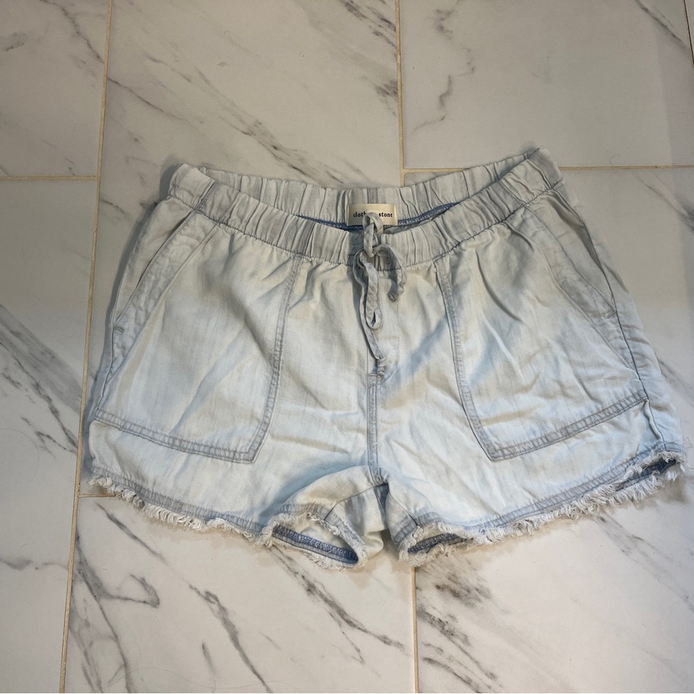 Cloth & Stone High Waist Light Wash Shorts